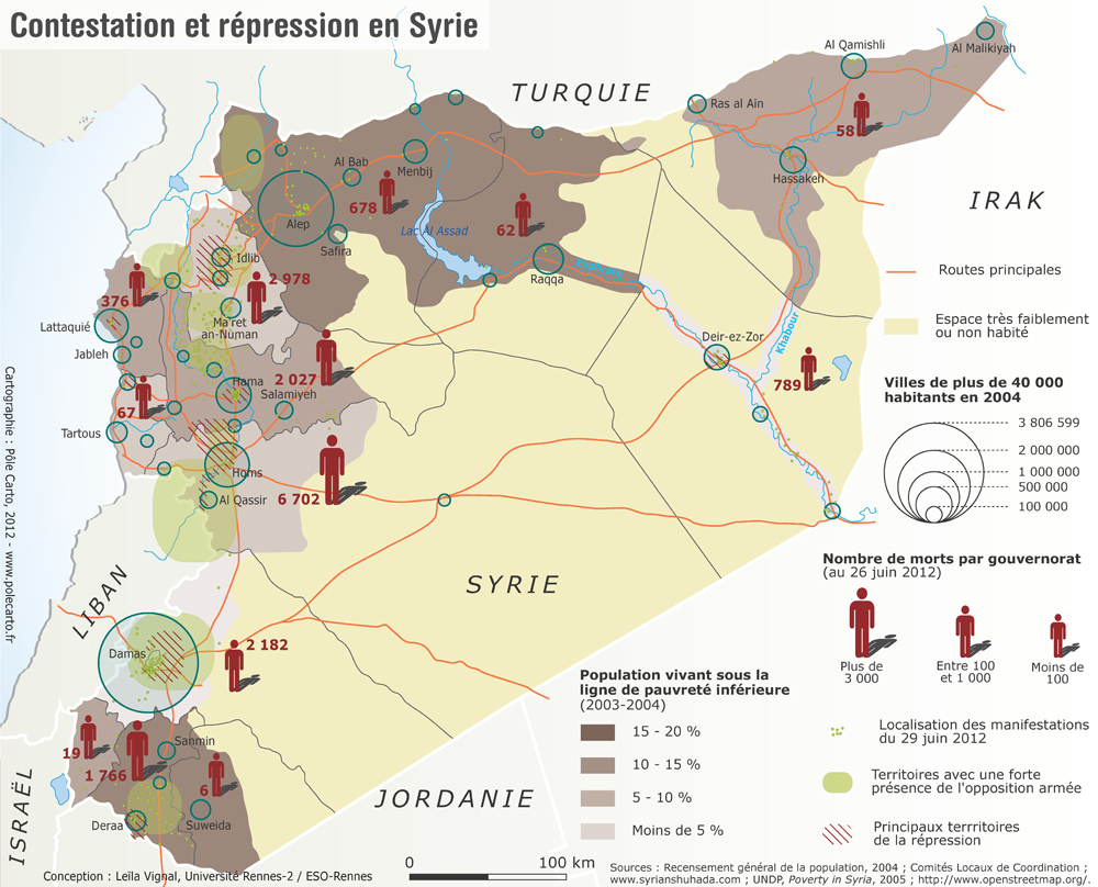 syrie carte guerre - Image